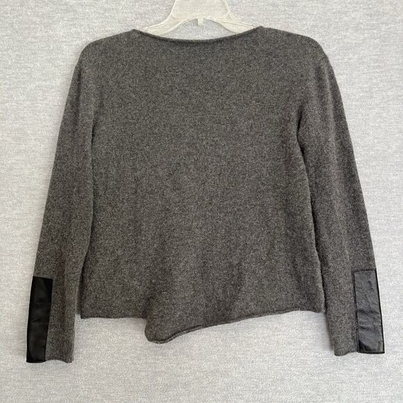 Generation Love Asymmetric Cashmere Sweater XS Leather Patch Minimalist Capsule - Picture 5 of 10